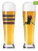 RITZENHOFF 2er-Set: Weizenbiergläser "Reitgold" in Schwarz - 500 ml