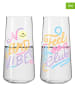 RITZENHOFF 2er-Set: Gläser "Self-Care" in Gelb/ Lila - 500 ml