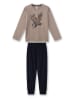 Sanetta Pyjama in Hellbraun/ Dunkelblau