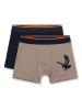 Sanetta 2er-Set: Boxershorts in Hellbraun/ Dunkelblau