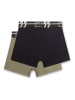 Sanetta 2er-Set: Boxershorts in Schwarz/ Khaki