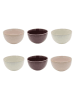 Ard'time 6-delige set: kommen "Terra" beige/crème/bruin - Ø 14,2 cm