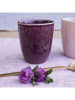 Ard'time 6-delige set: koffiebekers "Terra" crème/paars/lichtroze - (H)8,5 x Ø 7 cm