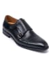 British Passport Leren monkstraps zwart
