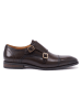 British Passport Leren monkstraps bruin