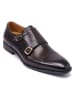 British Passport Leder-Monkstraps in Braun