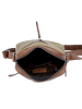SPARWELL Leder-Umhängetasche "Steve" in Hellbraun/ Khaki - (B)22 x (H)25 x (T)8 cm