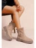 Foreverfolie Ankle-Boots in Khaki