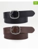 Levi's 2-delige set: leren riemen zwart/bruin