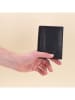 HIDE & STITCHES Leder-Geldbörse "Da Vinci" in Schwarz - (B)9 x (H)12 x (T)2 cm