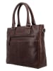 HIDE & STITCHES Leren handtas "Porto" donkerbruin - (B)35 x (H)28 x (D)9 cm