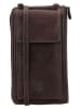 HIDE & STITCHES Leren smartphonetas "Paint Rock" donkerbruin - (B)11 x (H)19 x (D)3 cm