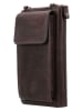 HIDE & STITCHES Leren smartphonetas "Paint Rock" donkerbruin - (B)11 x (H)19 x (D)3 cm