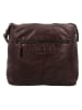 HIDE & STITCHES Leder-Umhängetasche "Paint Rock" in Dunkelbraun - (B)27 x (H)27 x (T)8 cm
