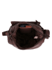 HIDE & STITCHES Leder-Umhängetasche "Paint Rock" in Dunkelbraun - (B)27 x (H)27 x (T)8 cm