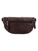 HIDE & STITCHES Leder-Brustbeutel "Paint Rock" in Dunkelbraun - (B)22 x (H)14 x (T)5 cm