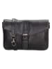 HIDE & STITCHES Leder-Umhängetasche "Porto" in Schwarz - (B)19 x (H)11,5 x (T)5 cm