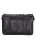 HIDE & STITCHES Leren schoudertas "Porto" zwart - (B)19 x (H)11,5 x (D)5 cm