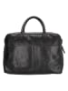 HIDE & STITCHES Leder-Henkeltasche "Next Navajo" in Schwarz - (B)39 x (H)27 x (T)18 cm