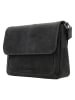 HIDE & STITCHES Leder-Umhängetasche "Idaho" in Schwarz - (B)21 x (H)27 x (T)7 cm