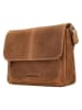 HIDE & STITCHES Leder-Umhängetasche "Idaho" in Cognac - (B)21 x (H)27 x (T)7 cm