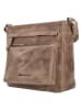 HIDE & STITCHES Leren schoudertas "Idaho" lichtbruin - (B)27 x (H)23 x (D)7 cm