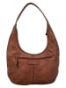 HIDE & STITCHES Leder-Schultertasche "Paint Rock" in Cognac - (B)40 x (H)40 x (T)10 cm
