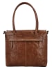 HIDE & STITCHES Leder-Schultertasche "Westland" in Cognac - (B)36 x (H)29 x (T)9 cm