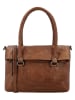 HIDE & STITCHES Leder-Schultertasche "Westland" in Cognac - (B)29 x (H)20 x (T)7 cm