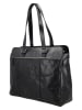 HIDE & STITCHES Leder-Schultertasche "Westland" in Schwarz - (B)40 x (H)32 x (T)13,5 cm