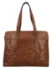 HIDE & STITCHES Leder-Schultertasche "Westland" in Cognac - (B)40 x (H)32 x (T)13,5 cm