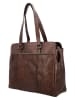 HIDE & STITCHES Leren schoudertas "Westland" donkerbruin - (B)40 x (H)32 x (D)13,5 cm