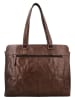 HIDE & STITCHES Leder-Schultertasche "Westland" in Dunkelbraun - (B)40 x (H)32 x (T)13,5 cm