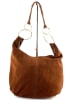 Amara Skórzany shopper bag "Rosita" w kolorze jasnobrązowym - 46 x 35 x 7 cm