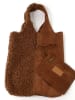 Amara Leder-Henkeltasche "Teddy" in Hellbraun - (B)37 x (H)40 x (T)2 cm