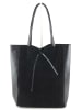 Amara Skórzany shopper bag "Thena" w kolorze granatowym - 40 x 37 x 12 cm