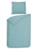 Heckett Lane Satin-Bettwäsche-Set "Diamante" in Hellblau