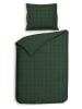 Heckett Lane Satin-Bettwäsche-Set "Diamante" in Grün
