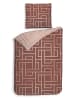 HNL Twill beddengoedset "Roja" rood/lichtroze