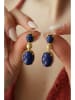 L'Atelier de Gaia Pozłacane kolczyki z lapis lazuli
