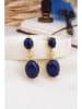 L'Atelier de Gaia Pozłacane kolczyki z lapis lazuli