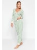 trendyol Pyjama in Creme/ Grün