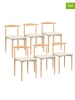 IDOMYA Factory 6-delige set: stoelen "Adam" wit/lichtbruin - (B)50 x (H)74 x (D)48 cm