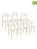 IDOMYA Factory 6-delige set: eetkamerstoelen "Callisto" wit - (B)48 x (H)80 x (D)47 cm