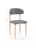 IDOMYA Factory 6-delige set: eetkamerstoelen "Callisto" grijs - (B)48 x (H)80 x (D)47 cm
