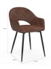 IDOMYA Factory 2-delige set: eetkamerstoelen "Rebecca" bruin - (B)52 x (H)75 x (D)56 cm