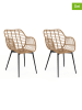 IDOMYA Essentials 2-delige set: fauteuils "Cuba" lichtbruin/zwart - (B)51 x (H)80 cm