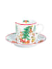 Easy Life 2er-Set: Tassen ''Christmas Gang'' in Weiß/ Grün - 75 ml