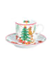 Easy Life 2er-Set: Tassen ''Christmas Gang'' in Weiß/ Grün - 75 ml