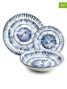 Ibili 12-delig tafelservies "Zeeland" blauw/wit